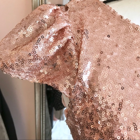 🙌🏼 Host Pick NWOT Rose Gold Sequined Dress Prom - Picture 4 of 4